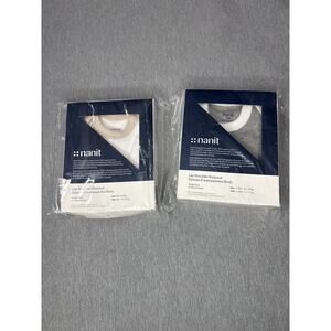 Nanit Baby Bodysuits Lot 2 NB 3-6M Organic Cotton White Gray Tan NWT